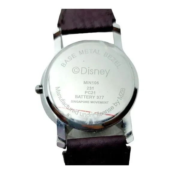 Vintage Disney's Minnie Mouse Leather Band Watch New Battery - Picture 7 of 7